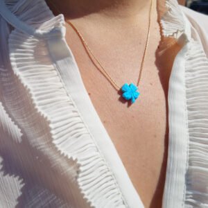 Alternative view of Bothemians Opal Blue Clover Necklace