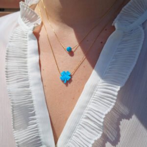 Bothemians Blue Clover Necklaces Set