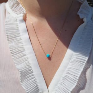 Bothemians Blue Opal Stone Necklace