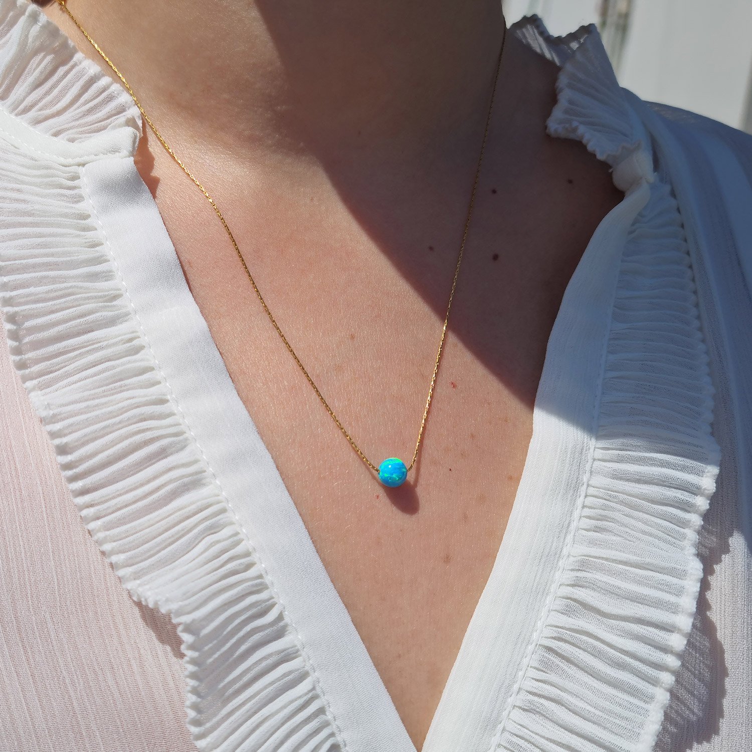 Bothemians Blue Opal Stone Necklace - Image 2