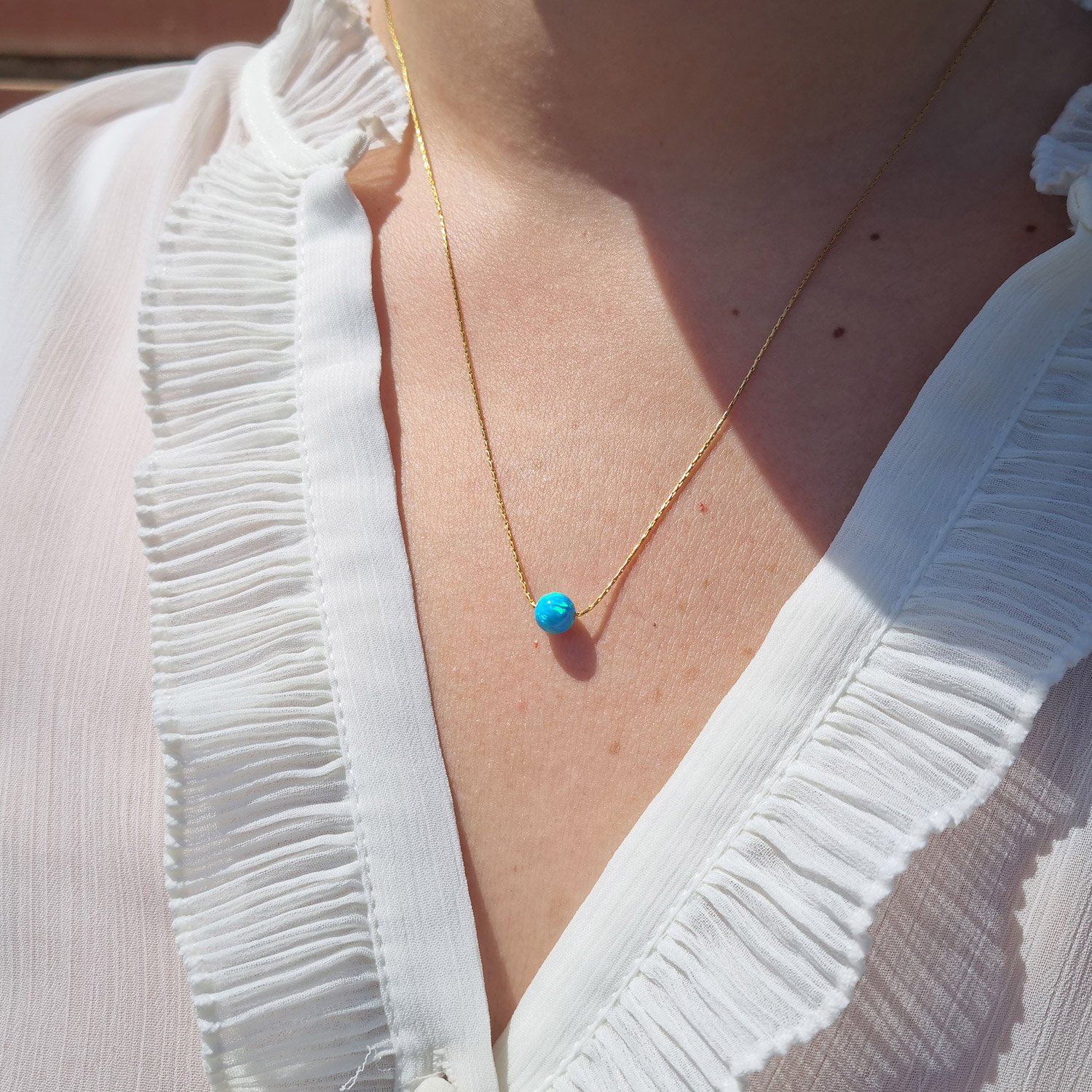 Bothemians Blue Opal Stone Necklace - Image 3