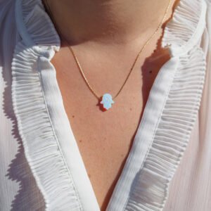 Alternative view of Bothemians Opal Hamsa Necklace