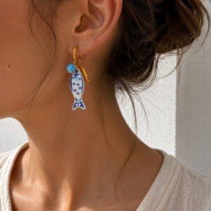 Alternative view of Bothemians Ceramic Positano Hoops