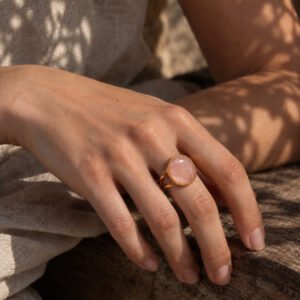 Alternative view of Bothemians Rose Quartz Ring